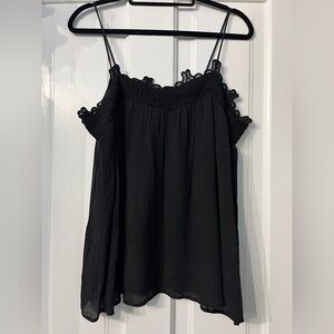 Blue Rain Black Lace Camisole Top